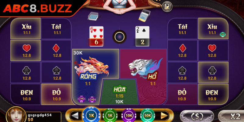 Rồng Hổ ABC8 – Đọ Sức Thần Tốc Kết Quả Rõ Ràng Thắng Nhanh 2 Quy tắc và cách chơi